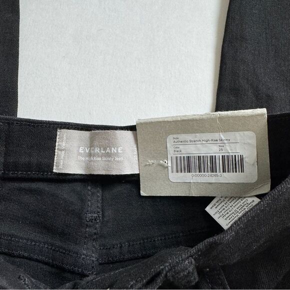Everlane The Authentic Stretch High-Rise Skinny Jean Black Size 25 NWT - Picture 5 of 10
